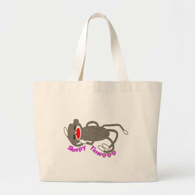Grand Tote Bag Sommeil de singe de chaussette "de temps (Devant)