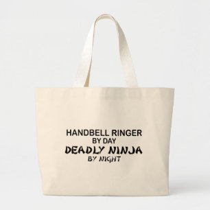 Grand Tote Bag Sonnerie de clochette Ninja mortel par nuit