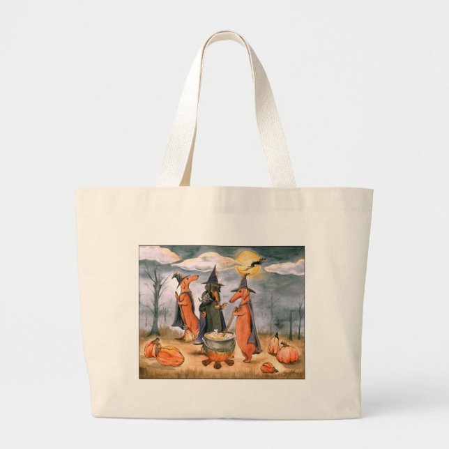 Grand Tote Bag Sorcières de teckel (Devant)