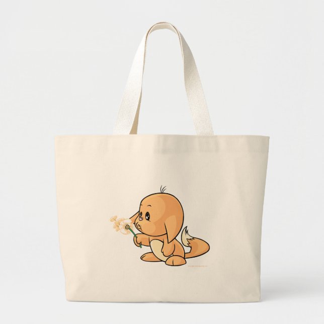 Grand Tote Bag Souhait de Kacheek orange (Devant)