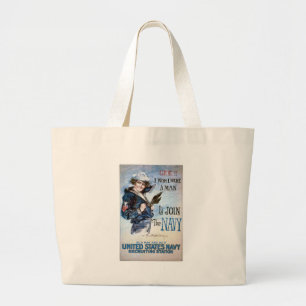 Grand Tote Bag Souhait de KRW I j'étais un poster vintage d'homm