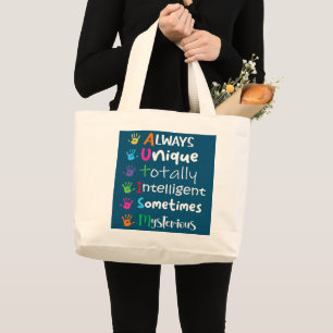 Grand Tote Bag Soutien sensibilisation sur l'autisme Autisme Enfa