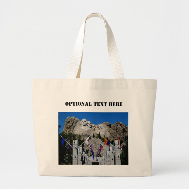 Grand Tote Bag Souvenir du drapeau du Mont Rushmore Dakota du Sud (Devant)