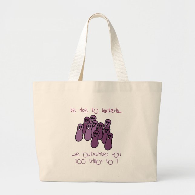 Grand Tote Bag Soyez gentil aux bactéries (Devant)