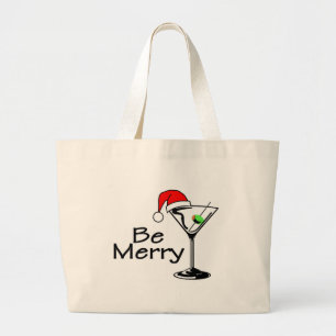 Grand Tote Bag Soyez Joyeux Noël Martini