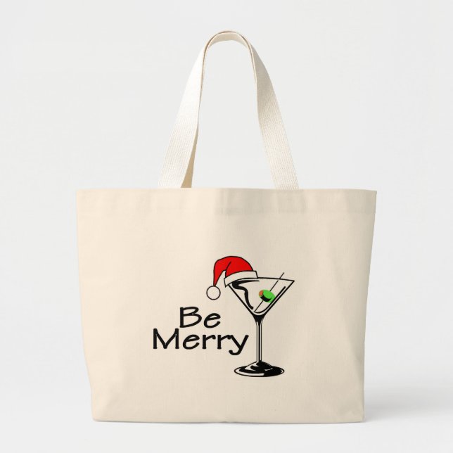 Grand Tote Bag Soyez Joyeux Noël Martini (Devant)