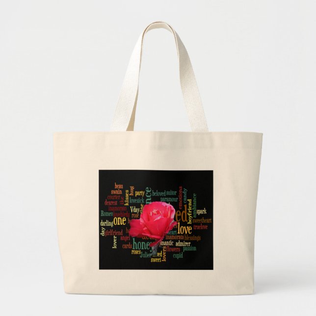 Grand Tote Bag Soyez le mien heureux Valentine sous le ciel bleu (Devant)