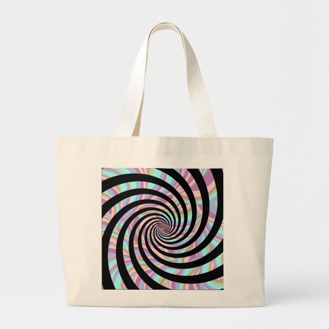 Grand Tote Bag Spirales multicolore - noir (Devant)