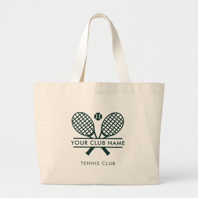 Grand Tote Bag Sport Club Nom Tennis Team Green Swag (Devant)