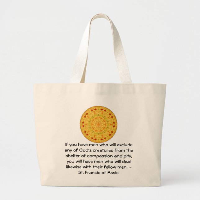 Grand Tote Bag St Francis de citation de droits des animaux (Devant)