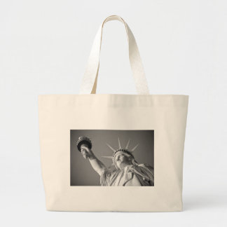 Grand Tote Bag Statue blanche noire de la Liberté