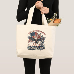 Grand Tote Bag Statue de la Liberté aigle chauve 250e anniversair