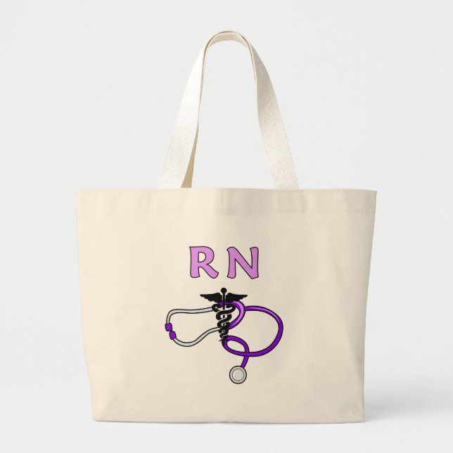 Grand Tote Bag Stéthoscope de RN de soins (Devant)