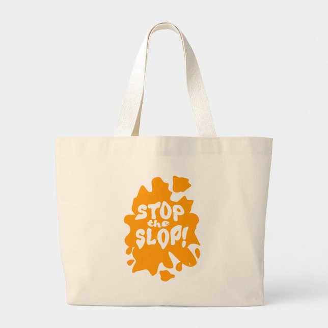 Grand Tote Bag  Stop the Slop Epic Anti AI Design Statement Logo (Devant)
