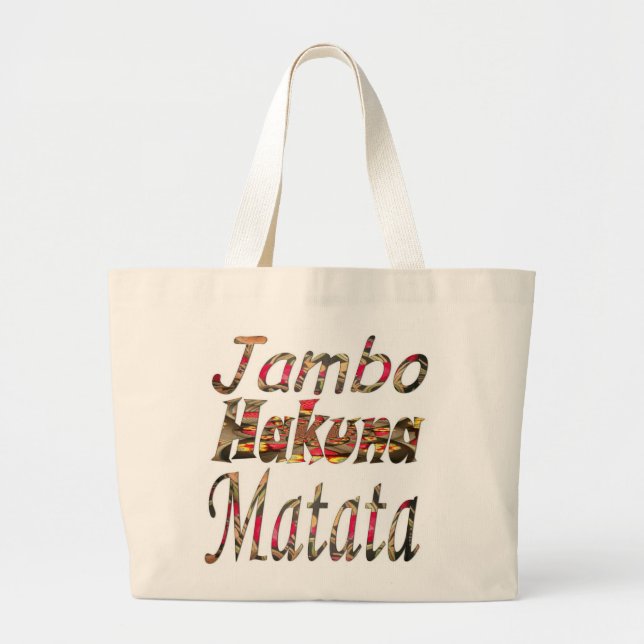 Grand Tote Bag Style swashbuckling Jambo Hakuna Matata Custom (Devant)
