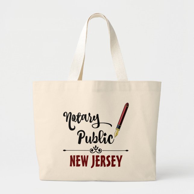 Grand Tote Bag Stylo à encre publique du New Jersey (Devant)
