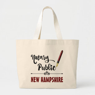 Grand Tote Bag Stylo d'encre Notaire Public New Hampshire