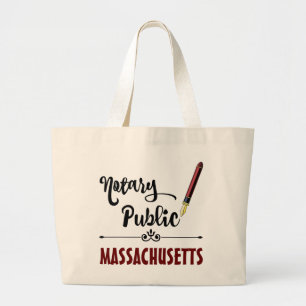 Grand Tote Bag Stylo D'Encre Publique Du Massachusetts