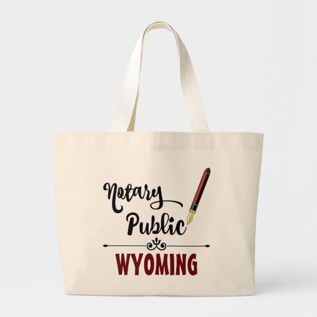 Grand Tote Bag Stylo d'encre publique du Wyoming (Devant)