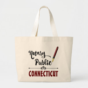 Grand Tote Bag Stylo d'encre publique Notaire Connecticut