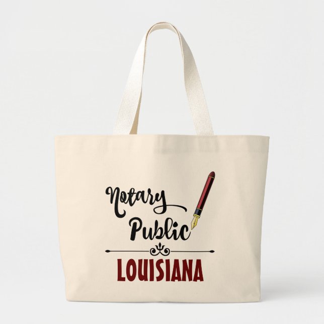 Grand Tote Bag Stylo Notaire Public Louisiane (Devant)