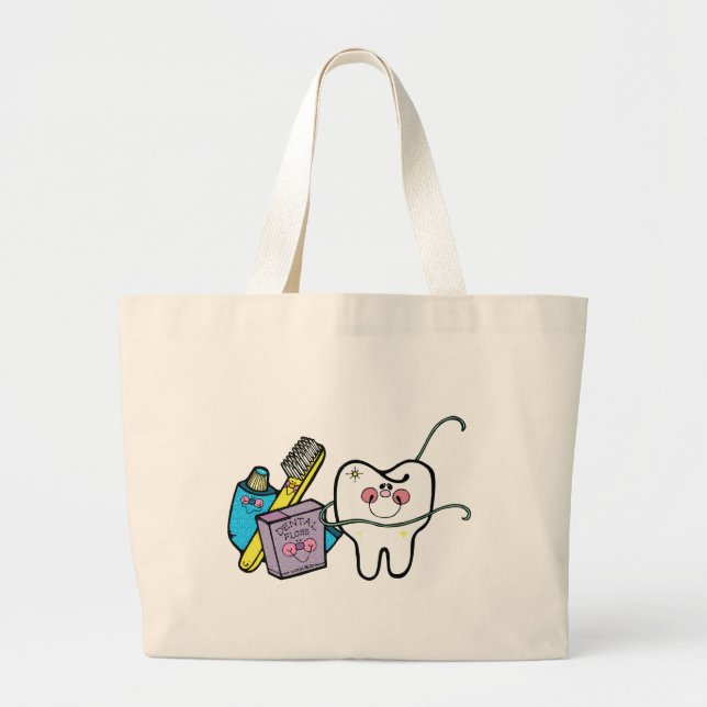 Grand Tote Bag Substance dentaire pour dentiste jour le 6 mars (Devant)