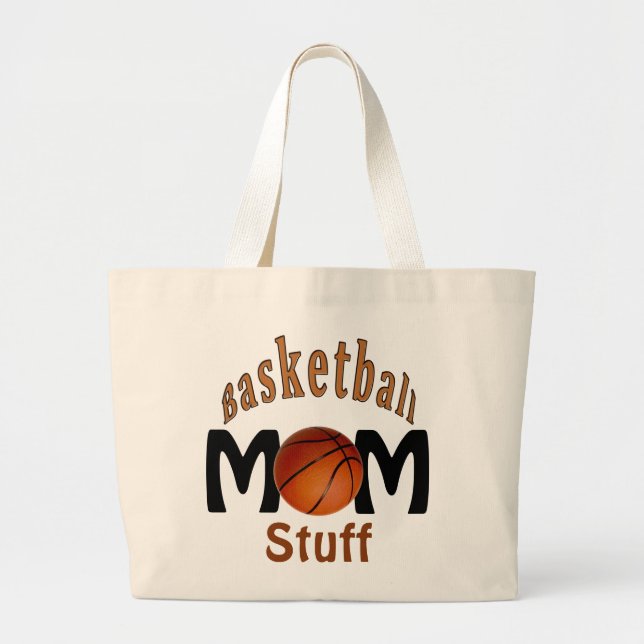 Grand Tote Bag Substance personnalisable de maman de basket-ball, (Devant)