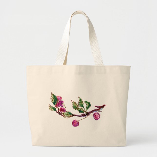 Grand Tote Bag Succursale de cerise (Devant)