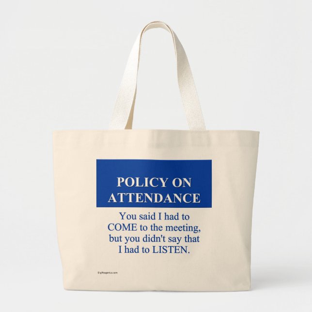 Grand Tote Bag Suivant la politique sur la participation des empl (Devant)