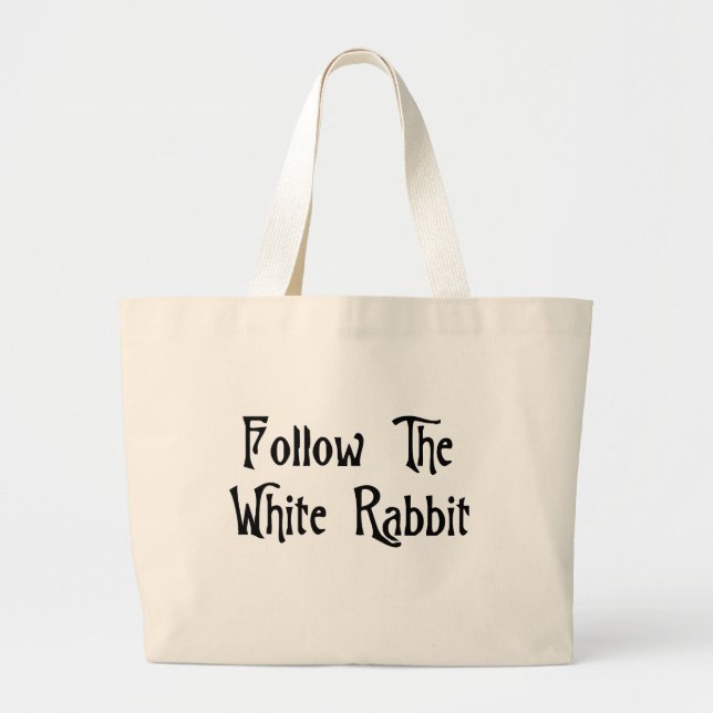 Grand Tote Bag Suivez le lapin blanc (Devant)