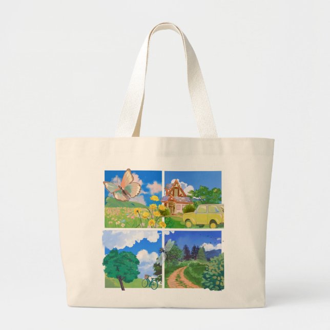 Grand Tote Bag Summer Countryside Nature (Devant)