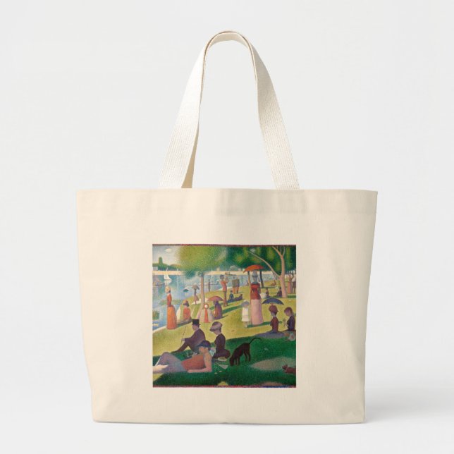 Grand Tote Bag Sunday on La Grande Jatte Seurat Painting (Devant)