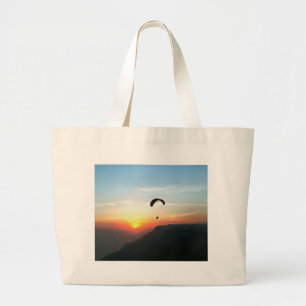 Grand Tote Bag Sunset Paraglide Wanderlust Extreme Sports Art
