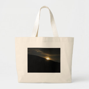 Grand Tote Bag Super Moon sur Washington Mountain