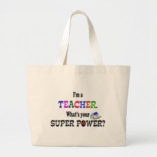 Grand Tote Bag Super puissance enseignant