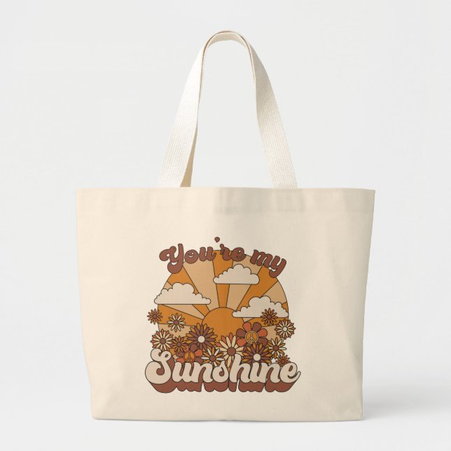 Grand Tote Bag Super rétro | Vous êtes mon soleil (Devant)