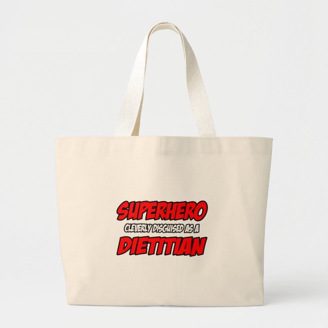 Grand Tote Bag Superhero...diététiste (Devant)