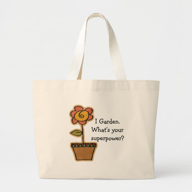 Grand Tote Bag Superpuissance du jardin (Devant)