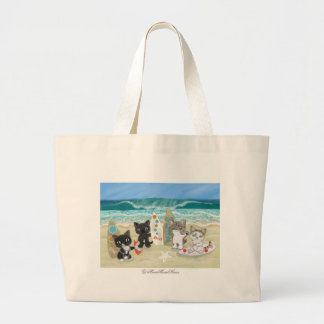 Grand Tote Bag Surf Cat sur la plage (角 カ)¥