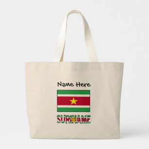 Grand Tote Bag Suriname Surinamais Drapeau Personnalisé 