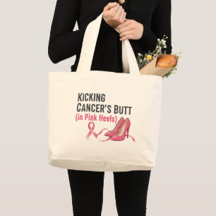 Grand Tote Bag Survivante Sassy qui botte le cancer dans des talo