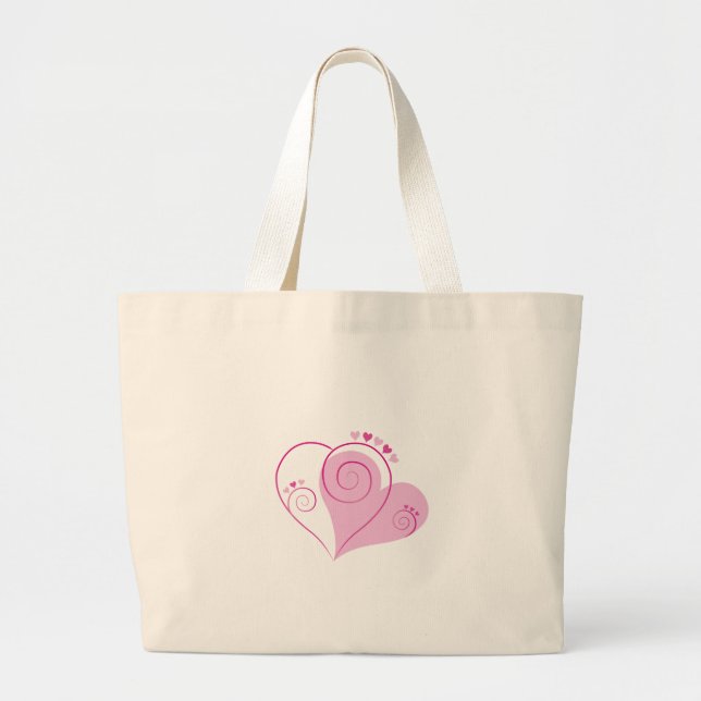 Grand Tote Bag Sweet Cute Happy Valentine Love Hearts (Devant)