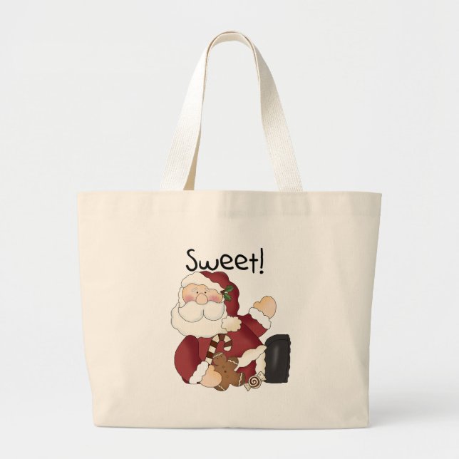 Grand Tote Bag Sweet Père Noël Tshirts et cadeaux de vacances (Devant)