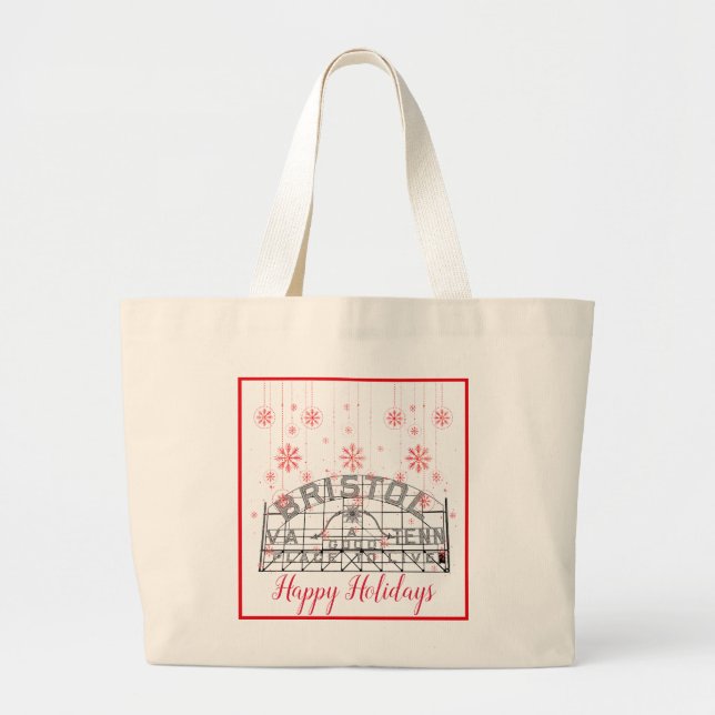 Grand Tote Bag SYMBOLE Bristol Slogan Shopping de Noël (Devant)