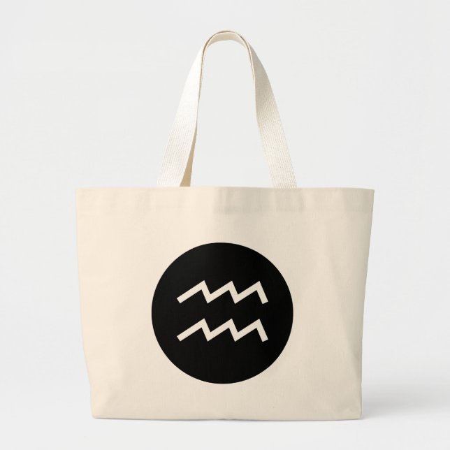 Grand Tote Bag Symbole d'Aquarius (Devant)