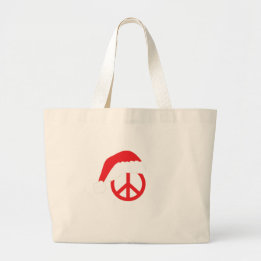 Grand Tote Bag SYMBOLE DE LA PAIX père Noël Ho Ho Ho Ho avec Sant