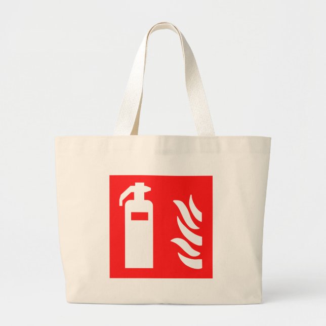 Grand Tote Bag Symbole d'extincteur (Devant)