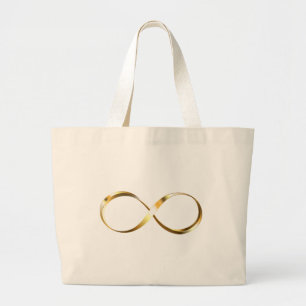 Grand Tote Bag Symbole d'infini doré