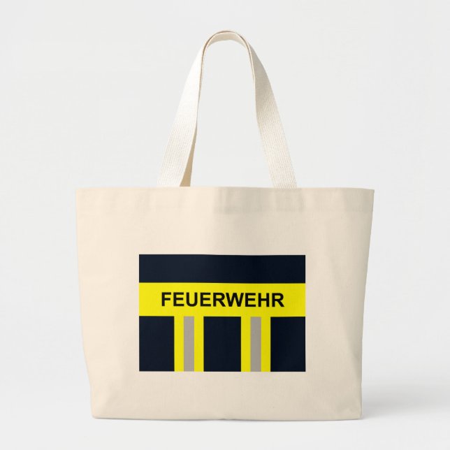 Grand Tote Bag Symbole Feuerwehr Blau uniforme (Devant)