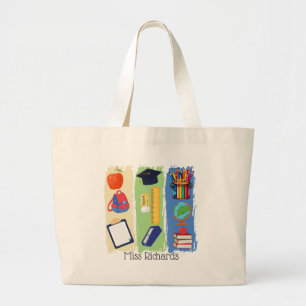 Grand Tote Bag Symbole Moderne d'Enseignant Génial